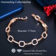 thumbnail image 6 of Geometric Square CZ Link Chain Bracelet for Fiancee Chic Engagement Jewelry Gift, 6 of 9