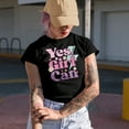 thumbnail image 2 of Distressed Yes, Girl Can, Girly Merch Gift, Black T-Shirt, 2XL, 2 of 5