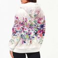 thumbnail image 3 of Christmas Lightweight Sweatshirt Zipper for Women 2024 Fall Oversized Long Sleeve Hooded Drawstring Sweatshirts Pockets Wildflower Print Jacket Coat for Women Winter Jackets for Women 2024, 3 of 5