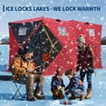 thumbnail image 5 of COZONY Pop Up Ice Fishing Shelter with LED Light, 141x70x77 in Insulated Windproof Hub Tent, 1–8 Persoin, 5 of 8