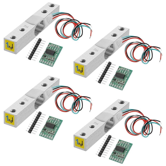 Sensor de Peso de Celda de Carga Digital-4 Juegos de Celda de Carga de 1 Kg HX711 AD MóDulo Amplificador de Pesaje Sensor de PresióN Amplificador de Celda