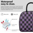 thumbnail image 3 of Purple and Black Checkered Pattern Insulated Leakproof Lunch Box for Work, Lunch Bag for Women Men, Loncheras Para Mujer for Beach Travel Picnic Camping, 3 of 6