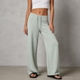 thumbnail image 2 of High Waist Wide Leg Casual Trousers Soft Stretch Comfy Palazzo Pants For Women With Pockets Women's Comfortable Lightweight Regular Pants Girl Pull On Sweatpants, 2 of 2