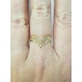 thumbnail image 2 of Gold V Filigree Ring Wedding Stack Gold plated 925 Silver ring, 2 of 5