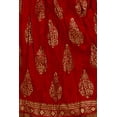 thumbnail image 3 of Chadrakala Women's Rayon Cotton Indian Crushed Flaire Long Maxi Skirt Gold Block Print ,Free Size, Red (S102RED), 3 of 4