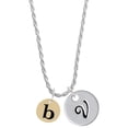 thumbnail image 1 of Delight Jewelry Goldtone Disc 1/2'' Initial - b - Silvertone Script Initial Disc - V - Charm Necklace, 20"+3", 1 of 4