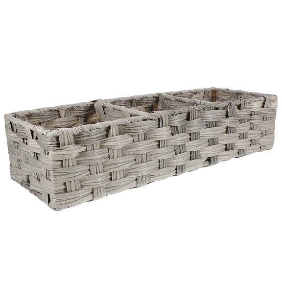 Raindrops Divider Storage Basket Countertop Imitation Rattan Toilet Tank Basket Storage Bin