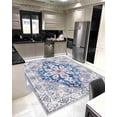 thumbnail image 5 of Machine Washable Area Rug 5x7 with Anti-Slip Backing Oriental Living Room Carpet Design 7770 Color Blue, 5 of 8