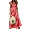 thumbnail image 2 of Vestido Túnica De Verano Flying Sleeve Bodycon Maxi Dress Backless plisado Dress Holidays Vacation Outfit (Rojo L) Cgtredaw Para estrenar, 2 of 6