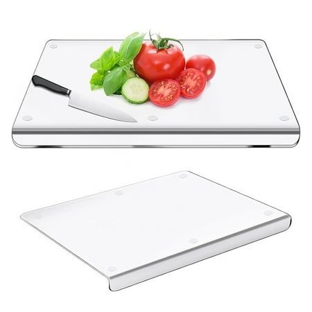 

Yanerim Clear Acrylic Cutting Board Non-Slip Countertop Protector with Counter Lip Easy Clean Anti-Slip Kitchen Chopping Board for Home Restaurant