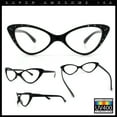 thumbnail image 2 of Womens Bling Rhinestone Gothic Cat Eye Clear Lens Plastic Fashion Eyeglasses Black, 2 of 7