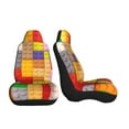 thumbnail image 3 of Pofeuu Colorful Plastic Blocks Pattern Print Automotive Car Seat Covers Flat Cloth Full Set Seat Covers,Car Seat Covers front seats for Cars Trucks and SUVs-1, 3 of 9