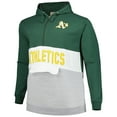 thumbnail image 2 of Men's Green/White Athletics Big & Tall Fleece Half-Zip Hoodie, 2 of 3