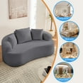 thumbnail image 3 of Puremind 67"W Curved Loveseat, Upholstered Chenille Sofa with Three Throw Pillows, Floor Sofa Couch for Living Room/Small Space, No Assembly Required, Dark Gray, 3 of 8