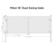 ALEKO Milan Style Dual Swing Galvanized Steel Driveway Gate 16 feet Black