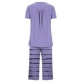 thumbnail image 5 of yievot Womens Capri Pajama Sets Loungewear Short Sleeve Top with Capri Pants Soft Pjs 2 Piece Sleepwear Lounge Sets, 5 of 7