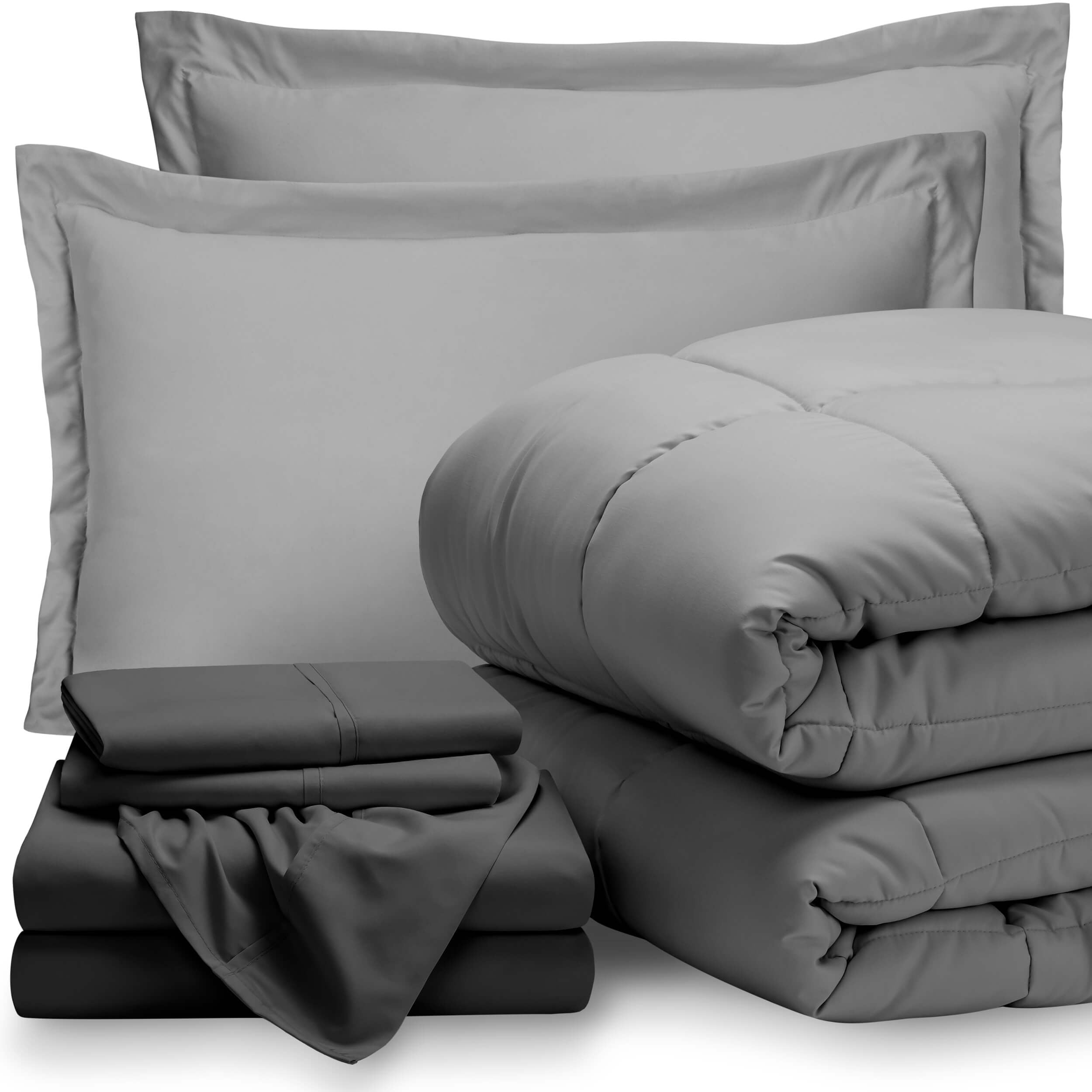Bare Home 7Piece BedInABag Split Head Flex King Set