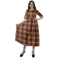 thumbnail image 1 of Moomaya Robe Midi à Encolure Dégagée, Robe Plissée pour Femmes, Robes Évasées Évasées Ligne A, 1 of 4