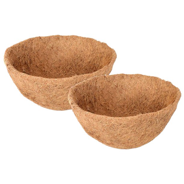 2 Pieces Coco Liners for PlantersRound Coconut Fiber Liner for Garden