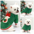 thumbnail image 4 of Deago Christmas Dog Sweater Elk Pet Cat Clothes Fleece Winter Warm Dog Apparel for Small Medium Dogs (Green, L), 4 of 8
