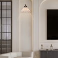 thumbnail image 6 of Modern Two-Tone Brass Finish Wall Sconce, Natural Linen Pleated Fabric Lampshade, Indoor Wall Lamp for Living Room, Bedroom, Dining Room, 6 of 10