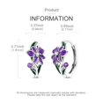 thumbnail image 3 of MULA 18mm 925 Sterling Silver Hoop Earrings, Enamel Purple Flower Design, Lightweight Jewelry Gifts for Women, 3 of 8