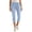 Light Blue-1, variant on Women's Capri Jeans Casual Stretchy Denim Pants Cuffed High Waist Straight Fit Skinny Cropped Trendy Trousers