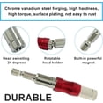 thumbnail image 3 of Pivoting Bit Holder 1/4" Magnetic Pivot Drill Bit Holder, Flexiable Quick Release Screwdriver Bit Holder for Tight Spaces or Corners(2 Pcs Red), 3 of 5
