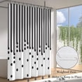 thumbnail image 3 of Black and White Shower Curtain Fabric Shower Curtain for Bathroom Modern Black Striped Shower Curtain Summer Water Repellent in Bath 72x72 inches Shower Curtains Set with Hooks, 3 of 6