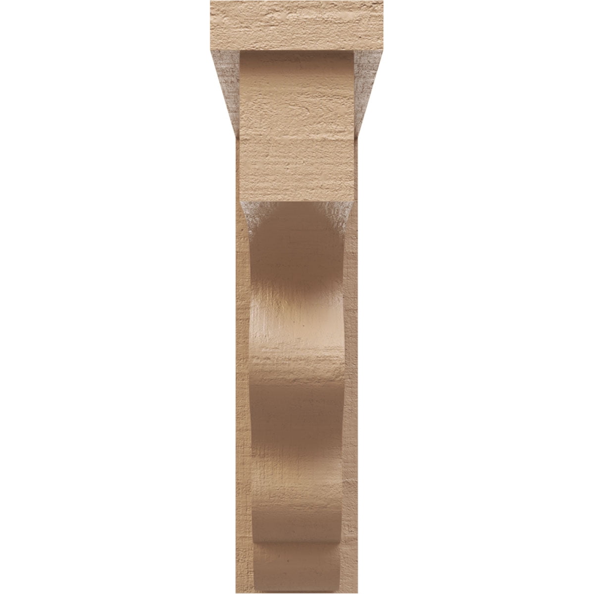 3"W x 12"D x 12"H Thin Highland Rough Cedar Woodgrain TimberThane Corbel, Primed Tan