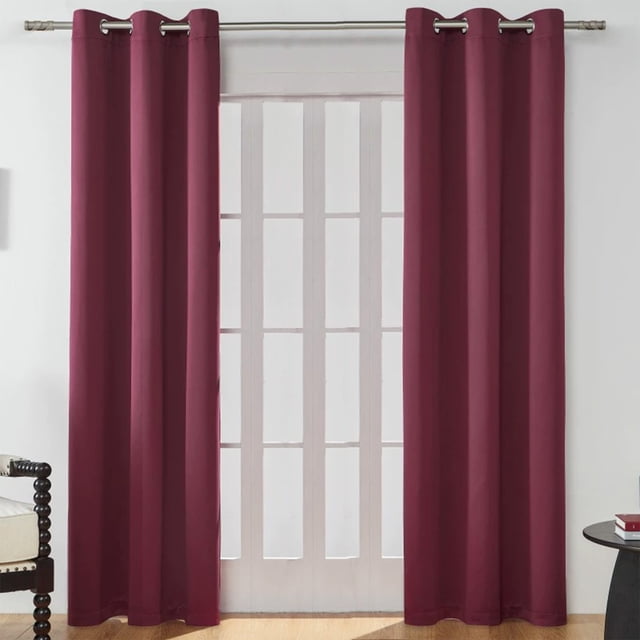 Kbndieu Polyester Solid Color Curtain Fabrics Curtains Curtain Panel Pair 39 Inch W X 78 Inch L Curtain Set Stacking Elegant Curtains for Bedroom Curtains Round Hole Curtains Home Essentials
