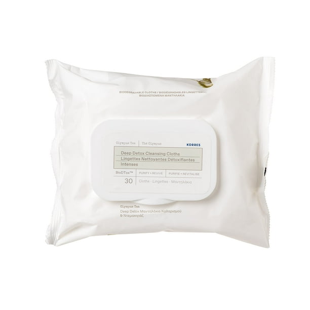 Paños limpiadores KORRES Olympus Tea Deep Detox, 30 unidades