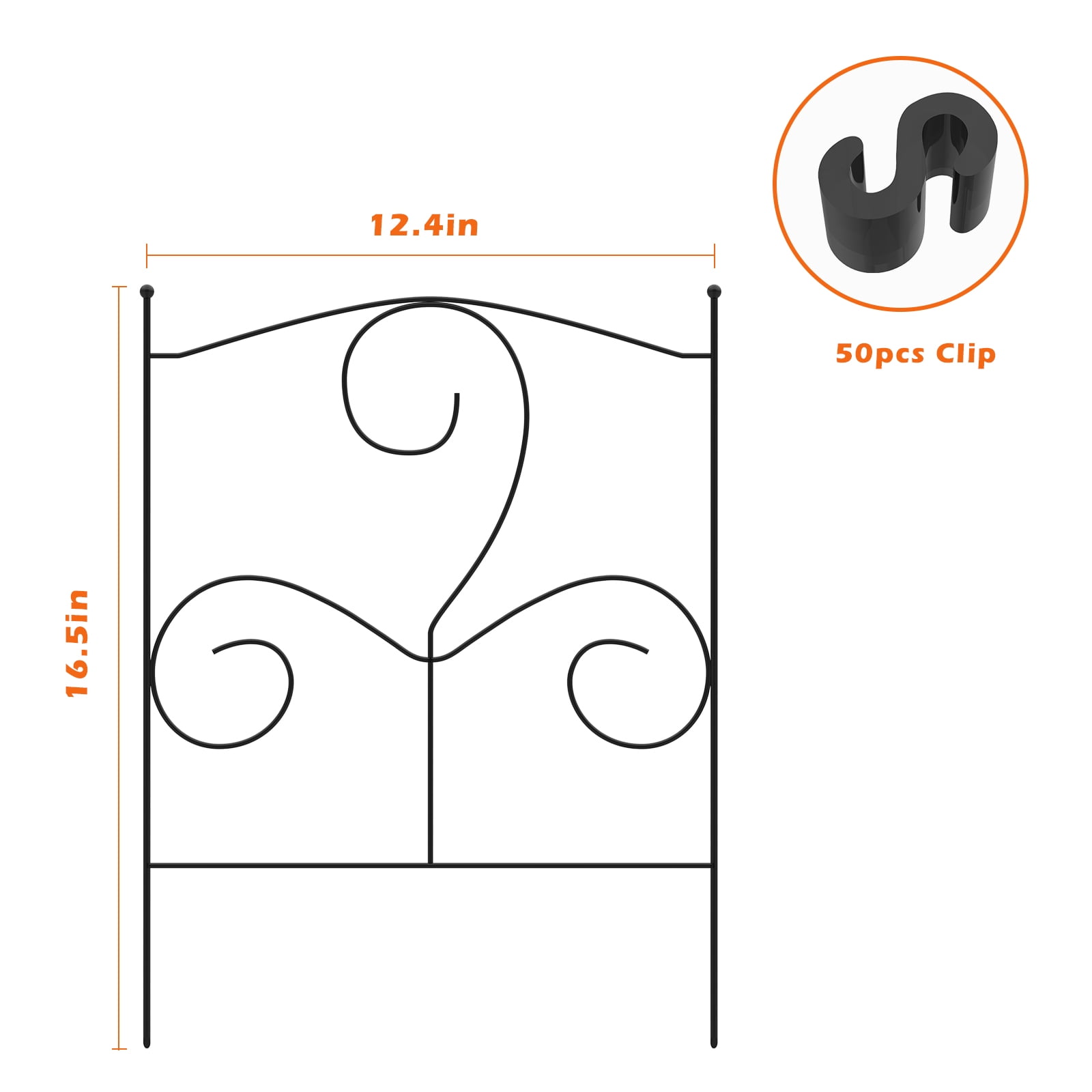 26PCS Unique Decorative Garden Fence, 16.54" (H) x 26FT (L) Animal Barrier Fence Arched