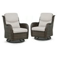 thumbnail image 6 of POCASSY Patio Swivel Chairs, Outdoor Wicker Swivel Glider Rocking Chairs with High Back and Thick Cushions for Porch Deck - Set of 2, Beige, 6 of 16