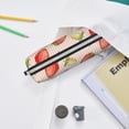 thumbnail image 6 of Pofeuu Strawberries Print Leather Pencil Case, Leather Pencil Pouch Large Capacity, Big Pencil Pouch with Zipper Vintage Pen Bag Fountain Pen Holder, 6 of 7