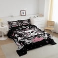 thumbnail image 3 of Juego de edredón Erosebridal con forma de calavera gótica para cama doble con accesorios, 3 of 6