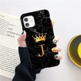 thumbnail image 1 of Funda de teléfono de moda con letras de corona de mármol negro de silicona suave para iPhone 11 12 Pro Max 12 Mini funda a prueba de golpes funda trasera de TPU suave Tan Jianjun unisex, 1 of 2
