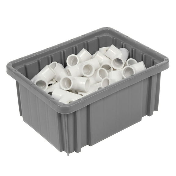 Global Industrial Plastic Dividable Grid Container - DG9105010-7/8"L x 8-1/4"W x 5"H Gray
