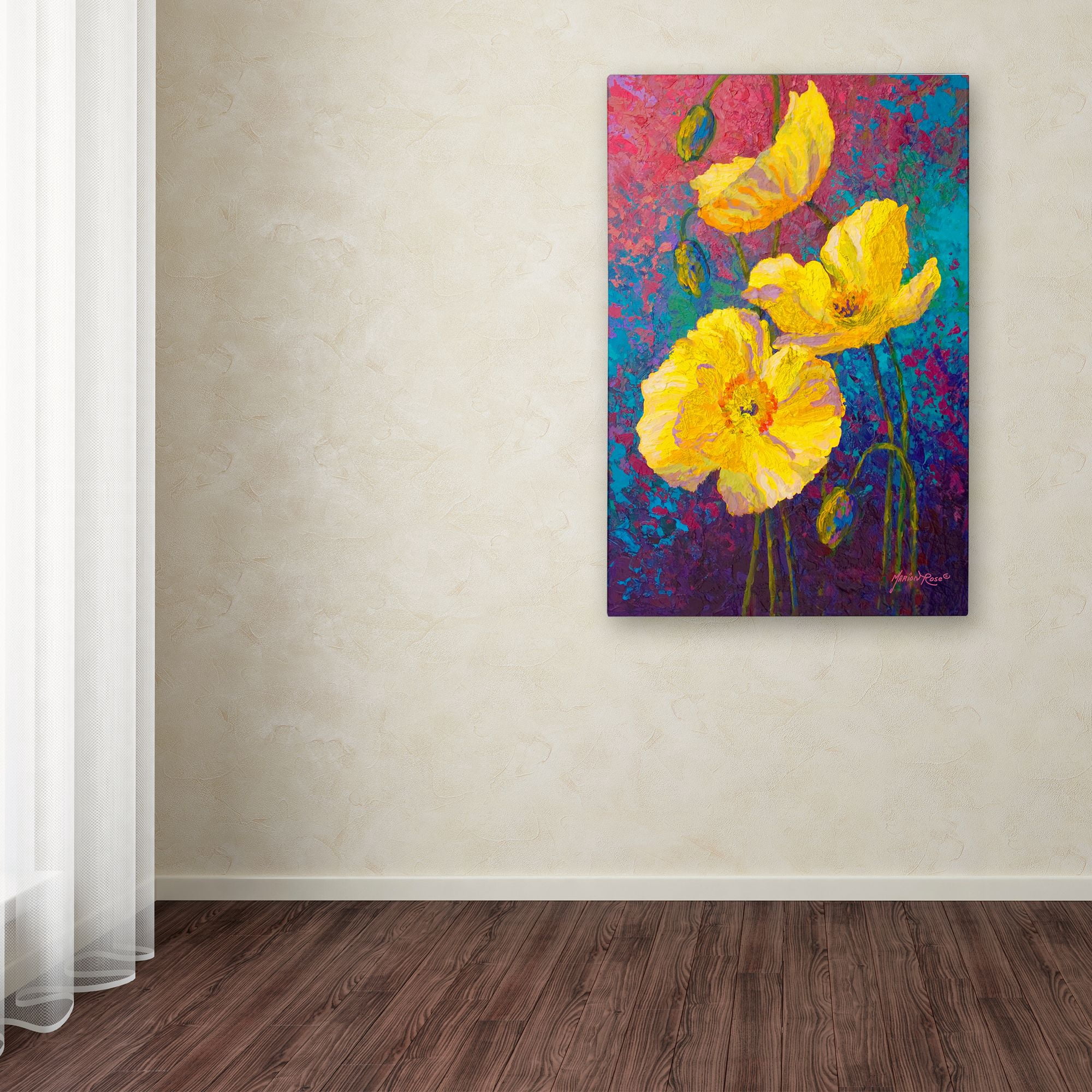 Trademark Fine Art 'Yel Poppies' Canvas Art by Marion Rose