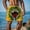 Yellow(New)A, variant on PNTUTB Men's Summer Playful Print Casual Loose Comfortable Elastic Waist Drawstring Beach Shorts with Pockets