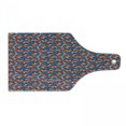 thumbnail image 1 of Fox Cutting Board, Doodle Style Flowers and Hearts with Abstract European Forest Animal Pattern, Decorative Tempered Glass Cutting and Serving Board, Wine Bottle Shape, Navy Blue Orange, by Ambesonne, 1 of 1