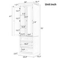 thumbnail image 4 of 70" Tall Storage Cabinet, Modern Multi-Function Large Closet Storage Cabinet with 2 Doors and 3 Drawers, Wood Wardrobe Armoire Closet for Bathroom, Office, Bedroom, Living Room, Black, 4 of 8