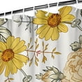 thumbnail image 4 of Watercolor Bee and Peony Shower Curtain – Artistic Floral Garden Pattern, Farmhouse Style, 72x84 Inches, 4 of 5