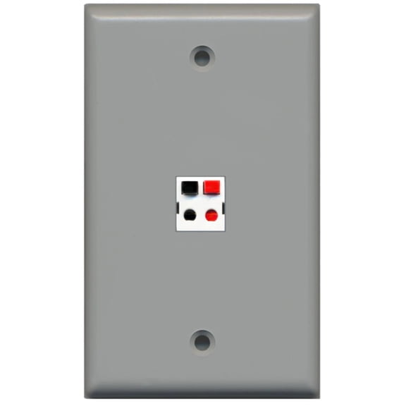 RiteAV - 1 Port Speaker Wall Plate - Gray
