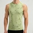 thumbnail image 4 of Men's Knit Ripped Hole Sleeveless Tank Top, Breathable Quick Dry Gym Workout Athletic Vest Green, 4 of 8