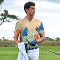 thumbnail image 5 of Balery Colorful Plants And Insects Printed Men’s Short Sleeve Polo Shirt, Midweight Men's Shirt,Golf Polo shirts -Medium, 5 of 8