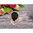 thumbnail image 2 of Pear Shape 1.75 Carat Black Diamond Moissanite Engagement Ring On 10k Rose Gold Wedding Ring Promise Ring Art Deco Glaring Jewelry Anniversary Gift, 2 of 5