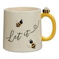 thumbnail image 2 of (2 pack) Mainstays Bumble Bee Sculpted Earthenware Mug, 18.26 Ounces, White and Yellow, 2 of 6