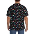 thumbnail image 3 of Balery Multi-Colored Stars Camisa Casual de Manga Corta con Botones para Hombre, Texturizada, Estilo Cubano, para Playa, Verano-Large, 3 of 5