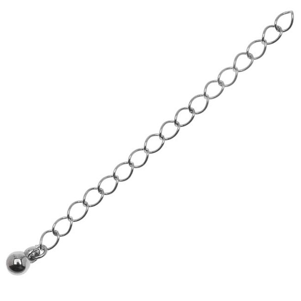 Beadaholique Necklace Chain Extender, 3.5mm Curb Links with Ball 3